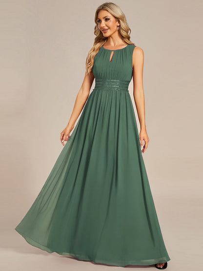 ever KALIA|Simple Sleeveless A-line Chiffon Bridesmaid Dress with Hollow Out Detail