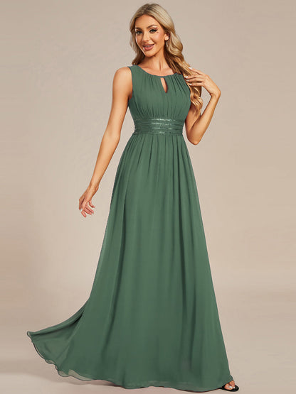ever KALIA|Simple Sleeveless A-line Chiffon Bridesmaid Dress with Hollow Out Detail