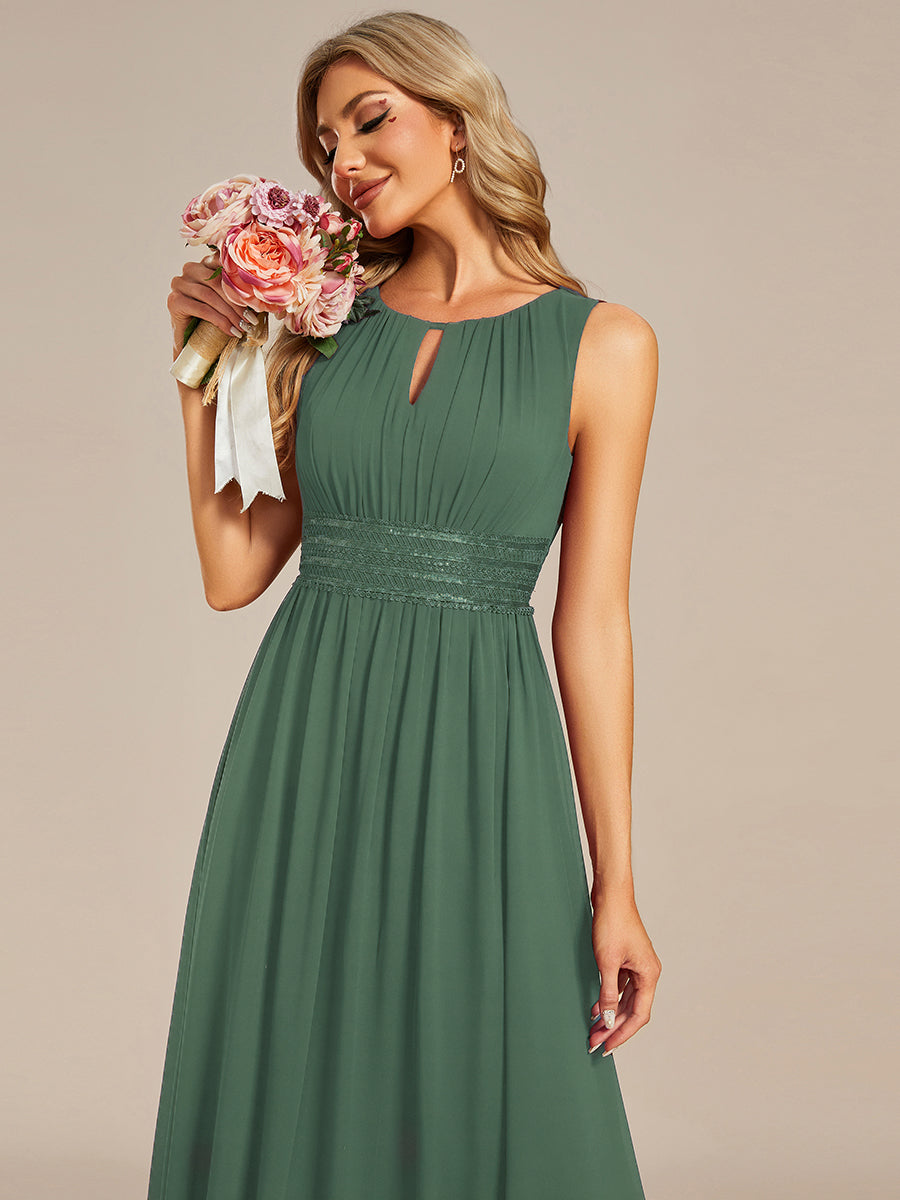 ever KALIA|Simple Sleeveless A-line Chiffon Bridesmaid Dress with Hollow Out Detail