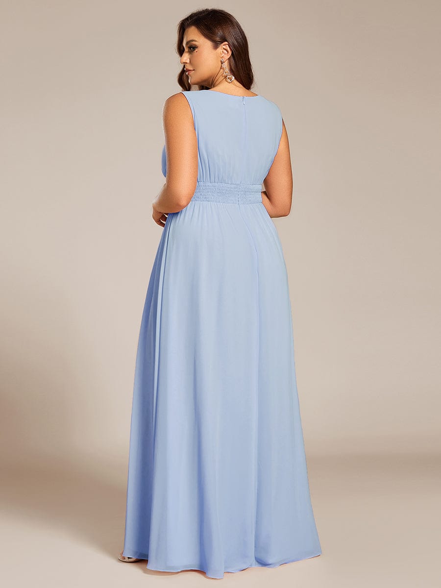 ever KALIA|Simple Sleeveless A-line Chiffon Bridesmaid Dress with Hollow Out Detail