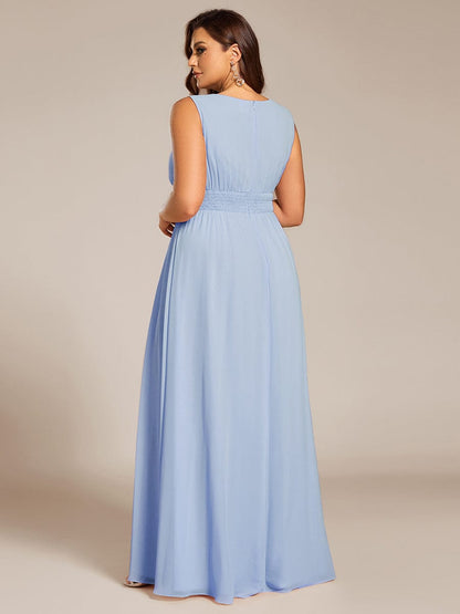 ever KALIA|Simple Sleeveless A-line Chiffon Bridesmaid Dress with Hollow Out Detail