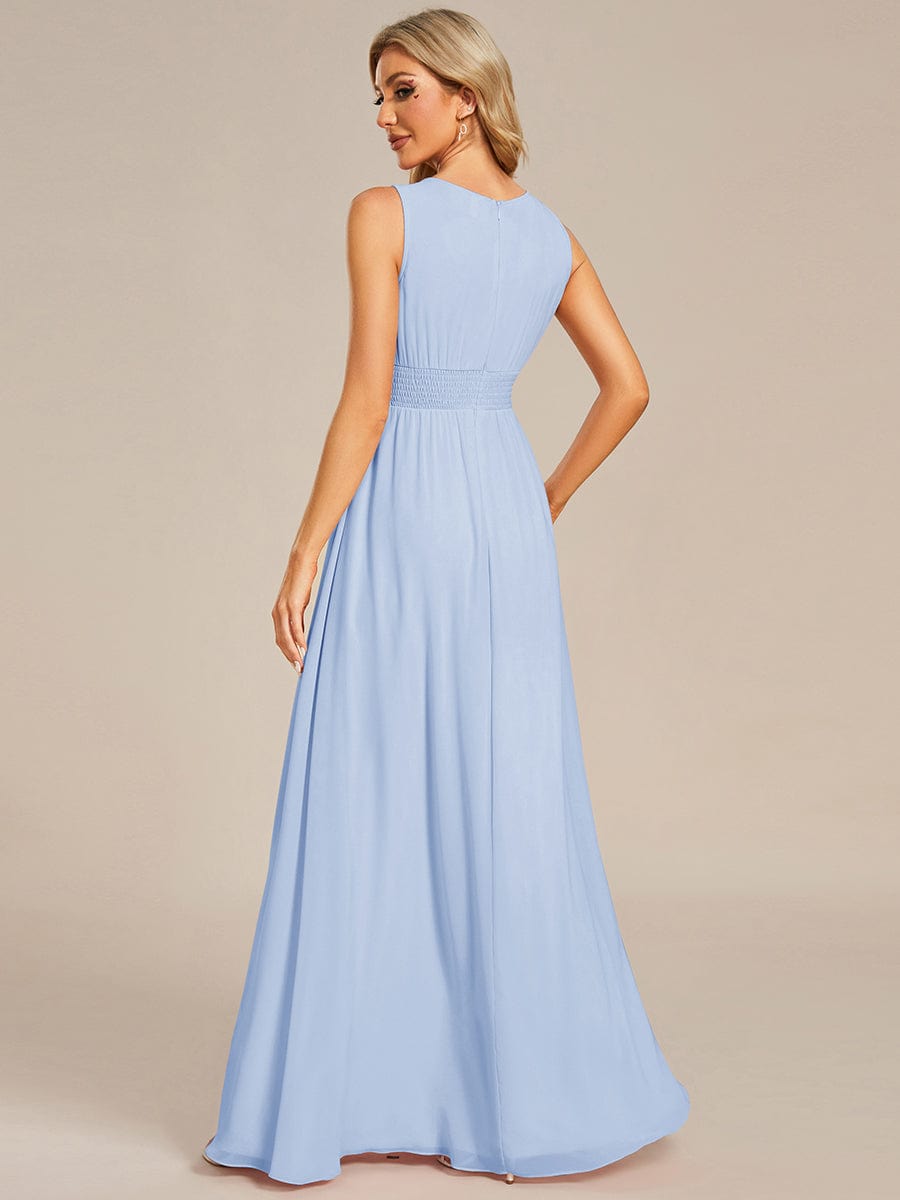ever KALIA|Simple Sleeveless A-line Chiffon Bridesmaid Dress with Hollow Out Detail