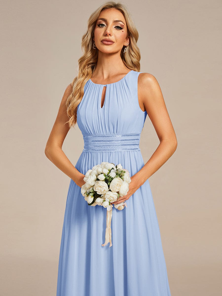 ever KALIA|Simple Sleeveless A-line Chiffon Bridesmaid Dress with Hollow Out Detail