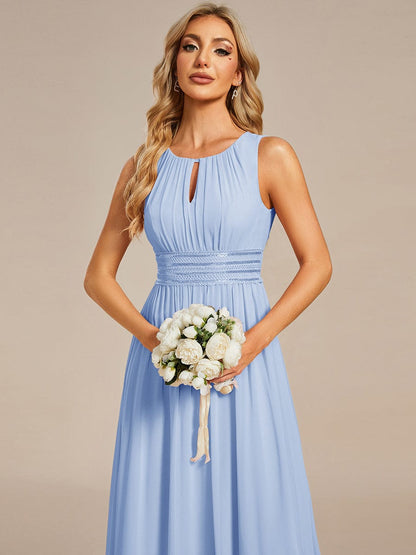 ever KALIA|Simple Sleeveless A-line Chiffon Bridesmaid Dress with Hollow Out Detail