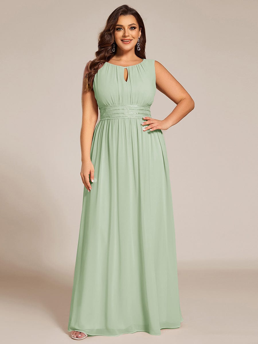 ever KALIA|Simple Sleeveless A-line Chiffon Bridesmaid Dress with Hollow Out Detail
