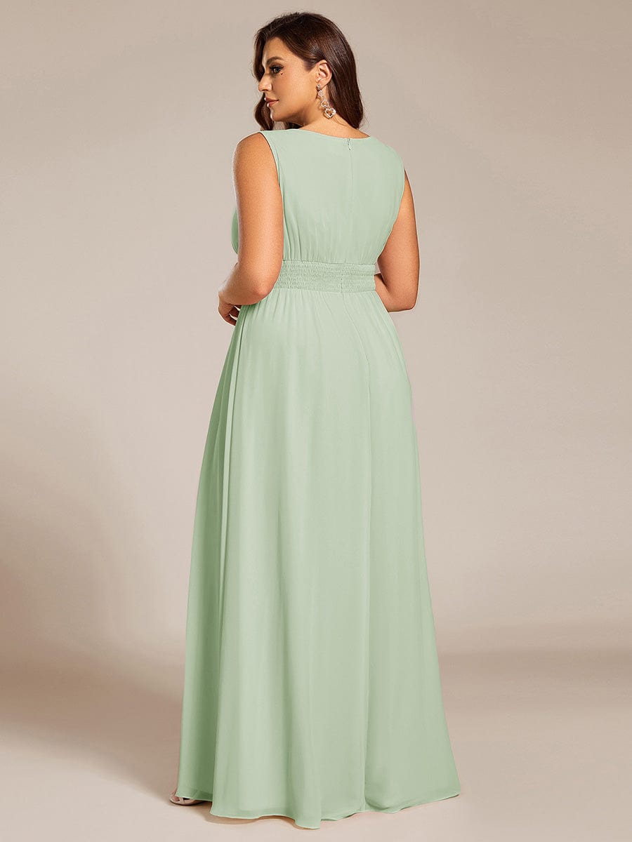 ever KALIA|Simple Sleeveless A-line Chiffon Bridesmaid Dress with Hollow Out Detail