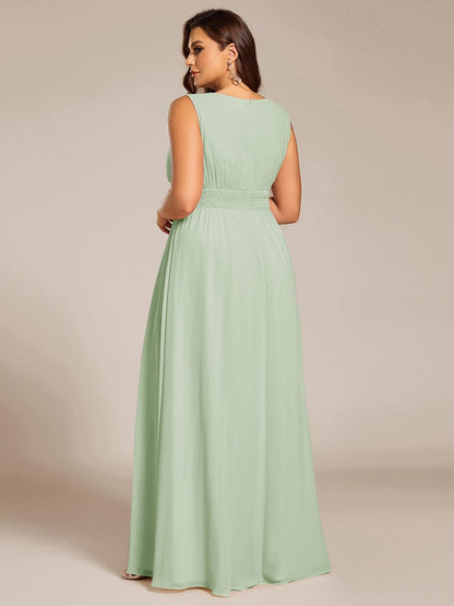 ever KALIA|Simple Sleeveless A-line Chiffon Bridesmaid Dress with Hollow Out Detail
