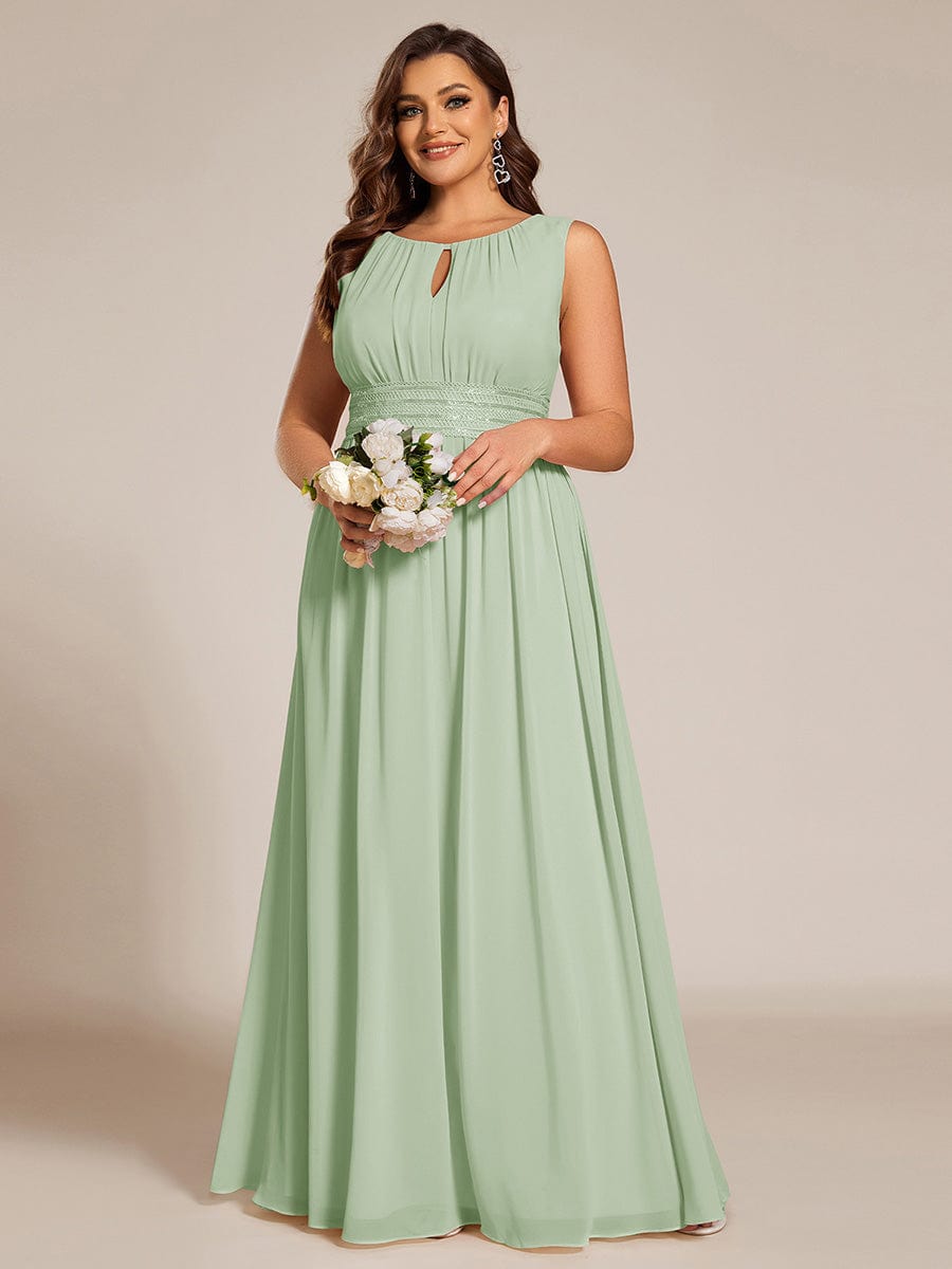 ever KALIA|Simple Sleeveless A-line Chiffon Bridesmaid Dress with Hollow Out Detail