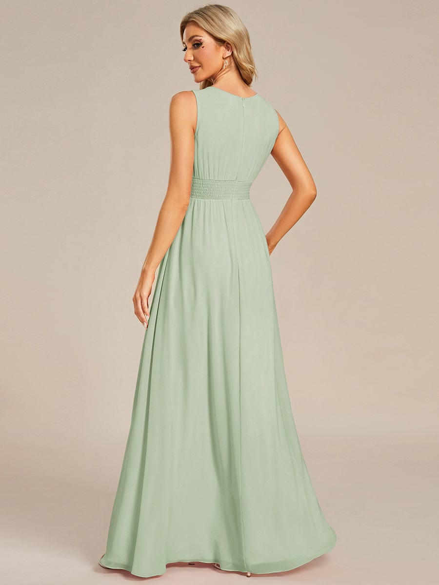 ever KALIA|Simple Sleeveless A-line Chiffon Bridesmaid Dress with Hollow Out Detail