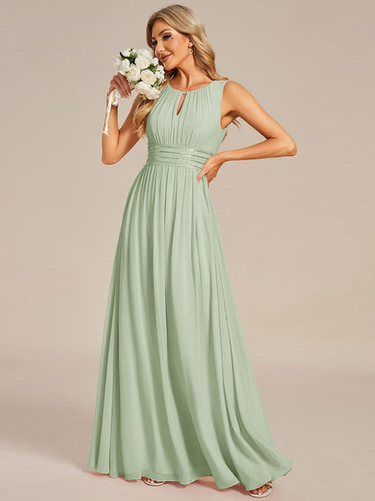 ever KALIA|Simple Sleeveless A-line Chiffon Bridesmaid Dress with Hollow Out Detail