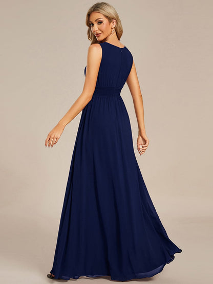 ever KALIA|Simple Sleeveless A-line Chiffon Bridesmaid Dress with Hollow Out Detail