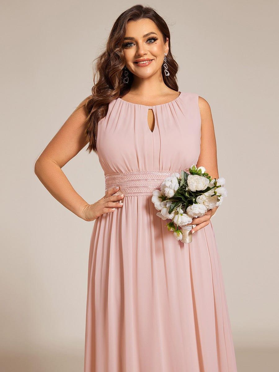 ever KALIA|Simple Sleeveless A-line Chiffon Bridesmaid Dress with Hollow Out Detail
