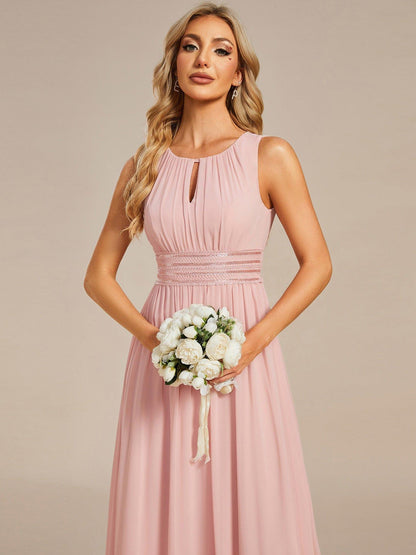 ever KALIA|Simple Sleeveless A-line Chiffon Bridesmaid Dress with Hollow Out Detail