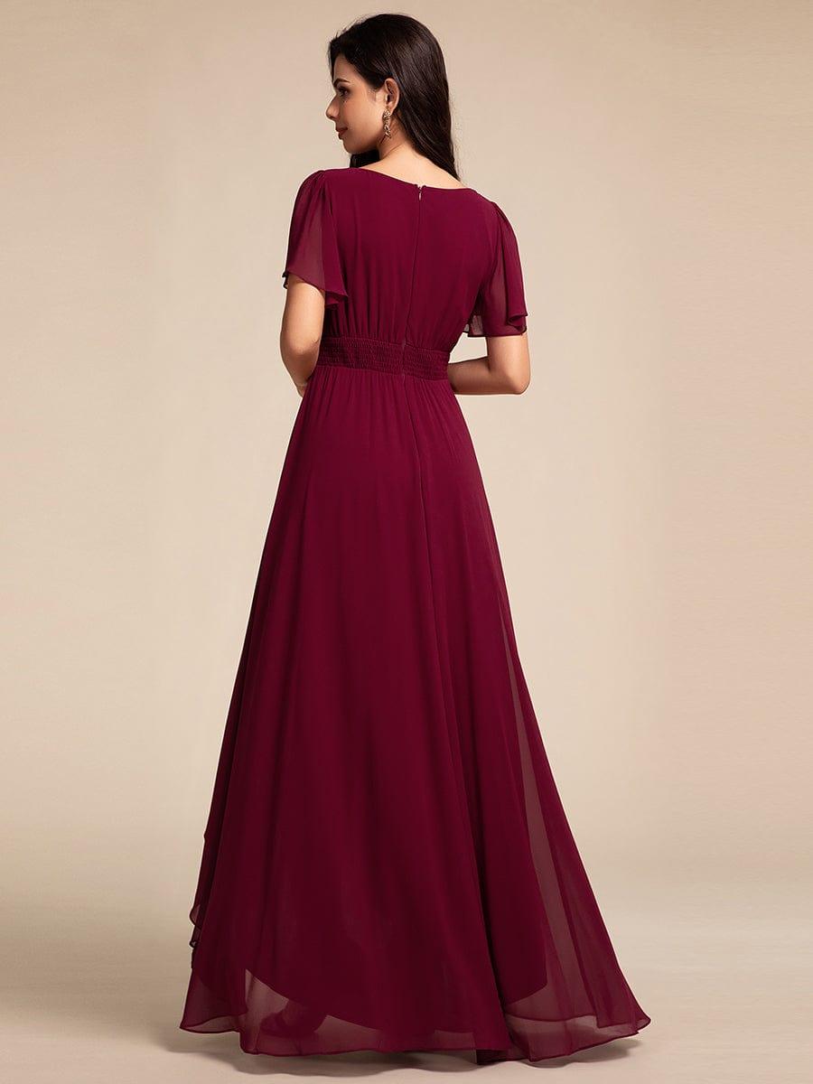 ever GIGI|Elegant Round Neckline Short Sleeve A-Line Chiffon Bridesmaid Dress