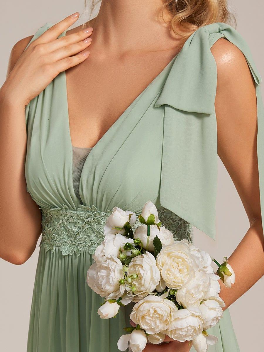 ever FRANKIE|Bow Shoulder Empire Waist Maxi Bridesmaid Dress