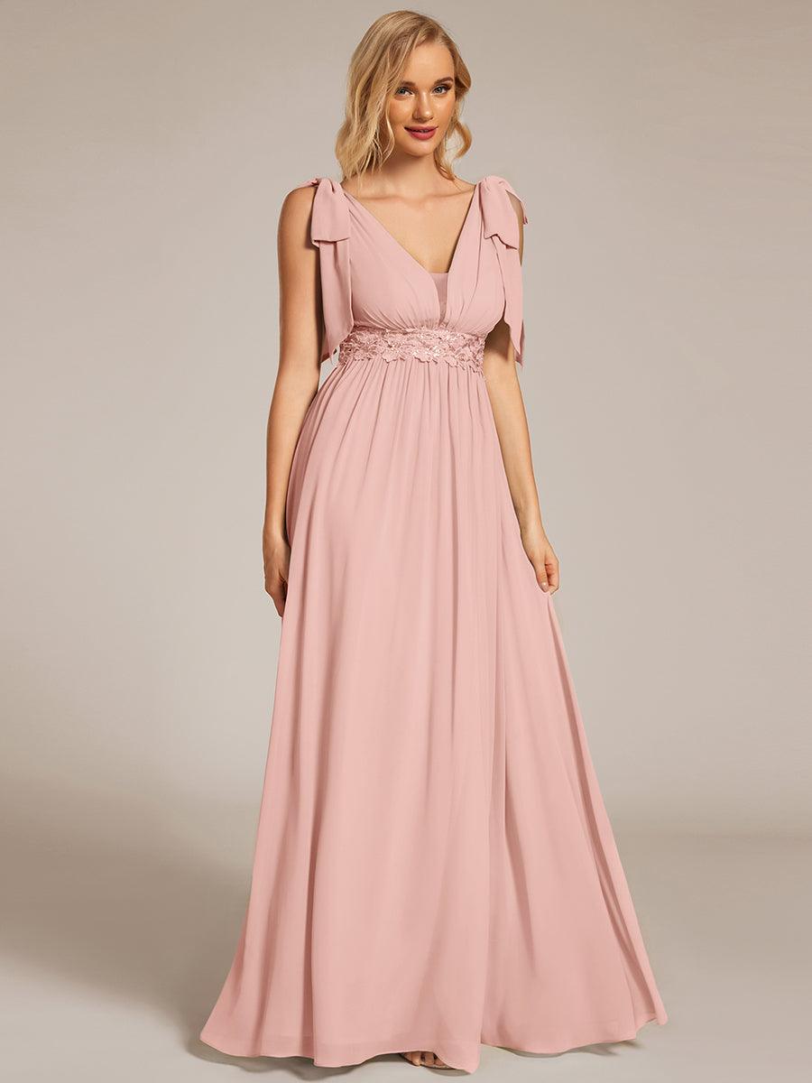 ever FRANKIE|Bow Shoulder Empire Waist Maxi Bridesmaid Dress