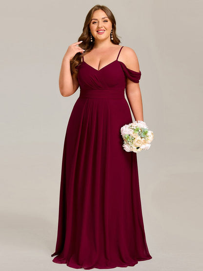 ever LIANNE|Spaghetti Strap V-Neck Pleated A-Line Bridesmaid Dress