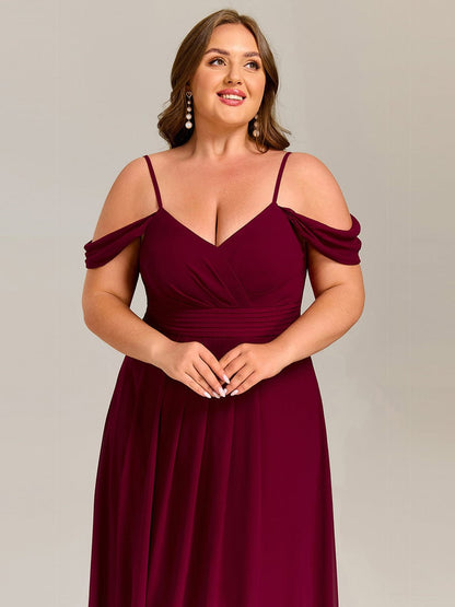 ever LIANNE|Spaghetti Strap V-Neck Pleated A-Line Bridesmaid Dress