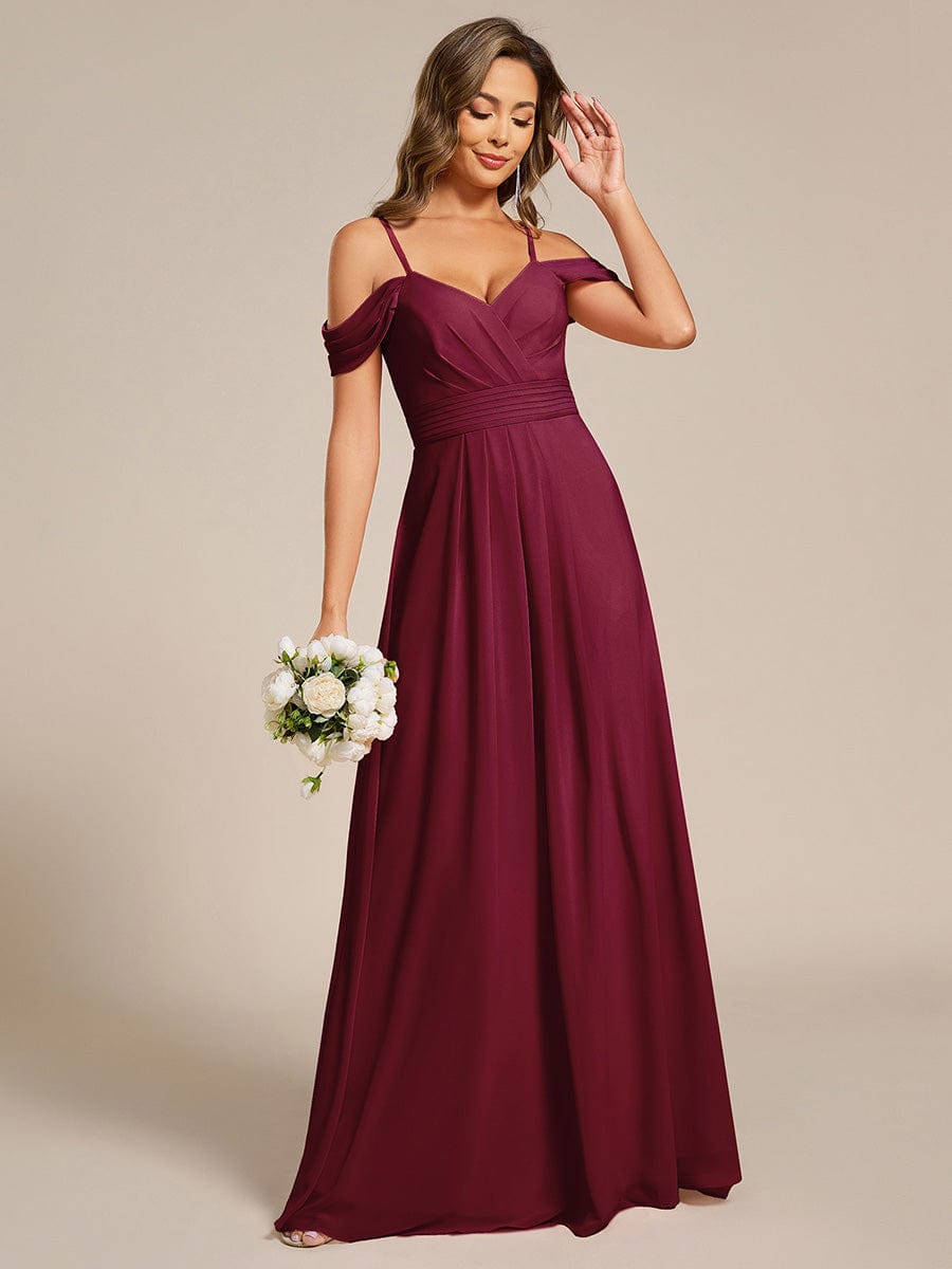 ever LIANNE|Spaghetti Strap V-Neck Pleated A-Line Bridesmaid Dress
