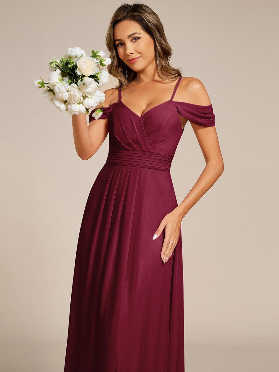 ever LIANNE|Spaghetti Strap V-Neck Pleated A-Line Bridesmaid Dress