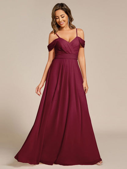 ever LIANNE|Spaghetti Strap V-Neck Pleated A-Line Bridesmaid Dress