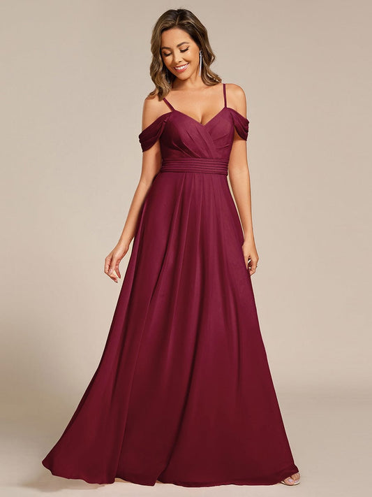 ever LIANNE|Spaghetti Strap V-Neck Pleated A-Line Bridesmaid Dress