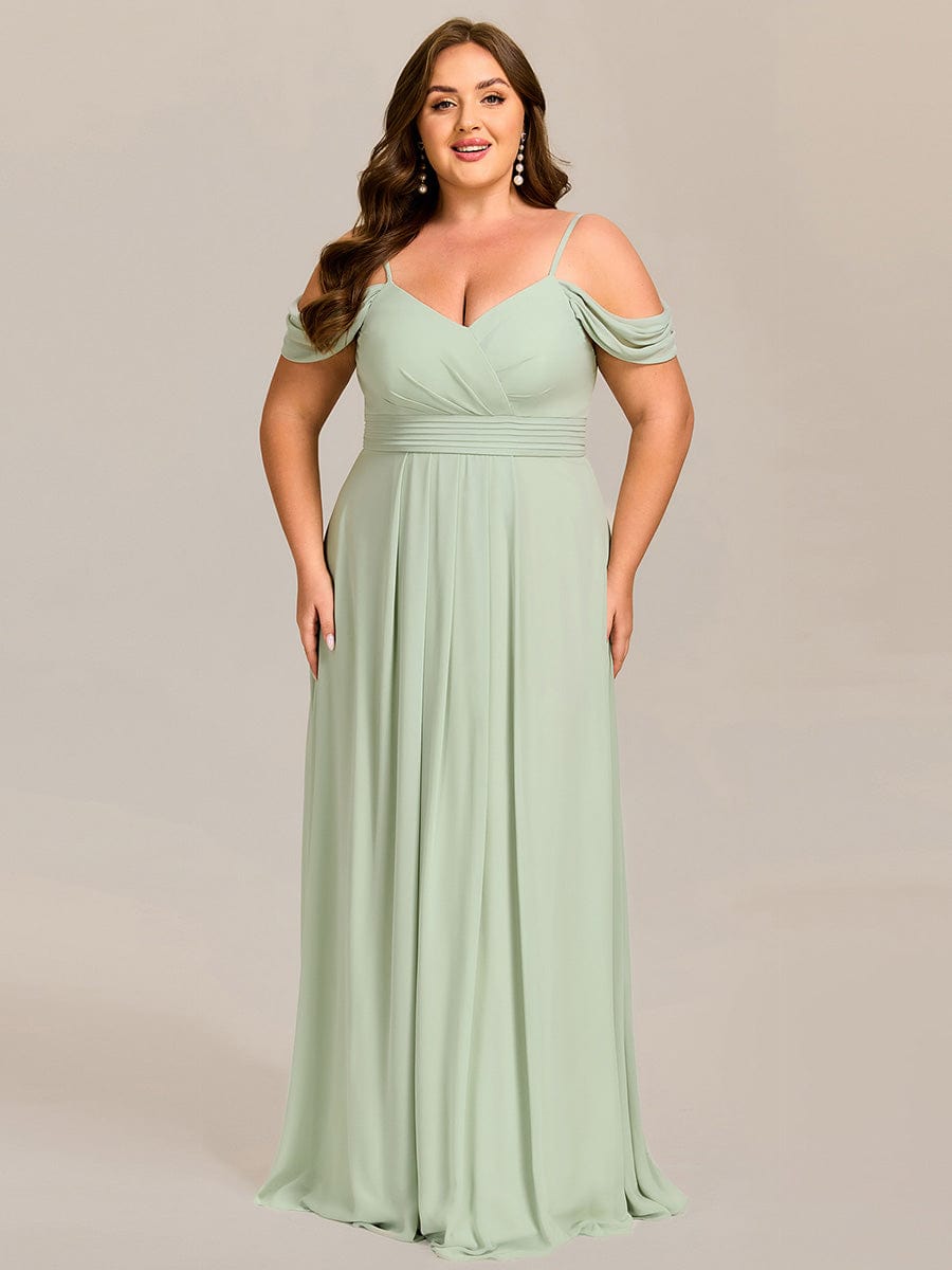 ever LIANNE|Spaghetti Strap V-Neck Pleated A-Line Bridesmaid Dress