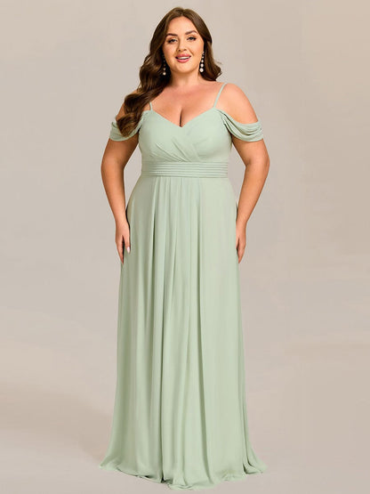 ever LIANNE|Spaghetti Strap V-Neck Pleated A-Line Bridesmaid Dress