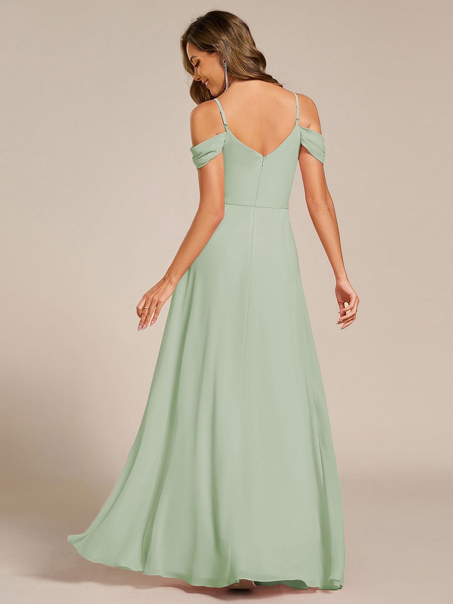 ever LIANNE|Spaghetti Strap V-Neck Pleated A-Line Bridesmaid Dress
