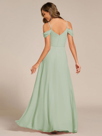 ever LIANNE|Spaghetti Strap V-Neck Pleated A-Line Bridesmaid Dress