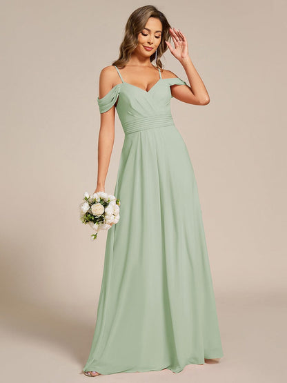 ever LIANNE|Spaghetti Strap V-Neck Pleated A-Line Bridesmaid Dress