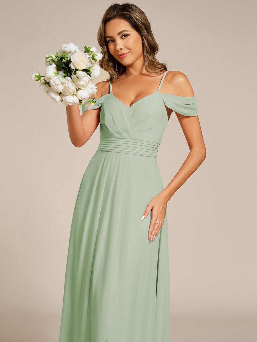 ever LIANNE|Spaghetti Strap V-Neck Pleated A-Line Bridesmaid Dress
