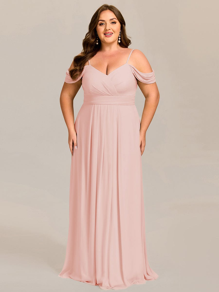 ever LIANNE|Spaghetti Strap V-Neck Pleated A-Line Bridesmaid Dress