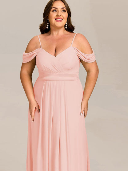 ever LIANNE|Spaghetti Strap V-Neck Pleated A-Line Bridesmaid Dress