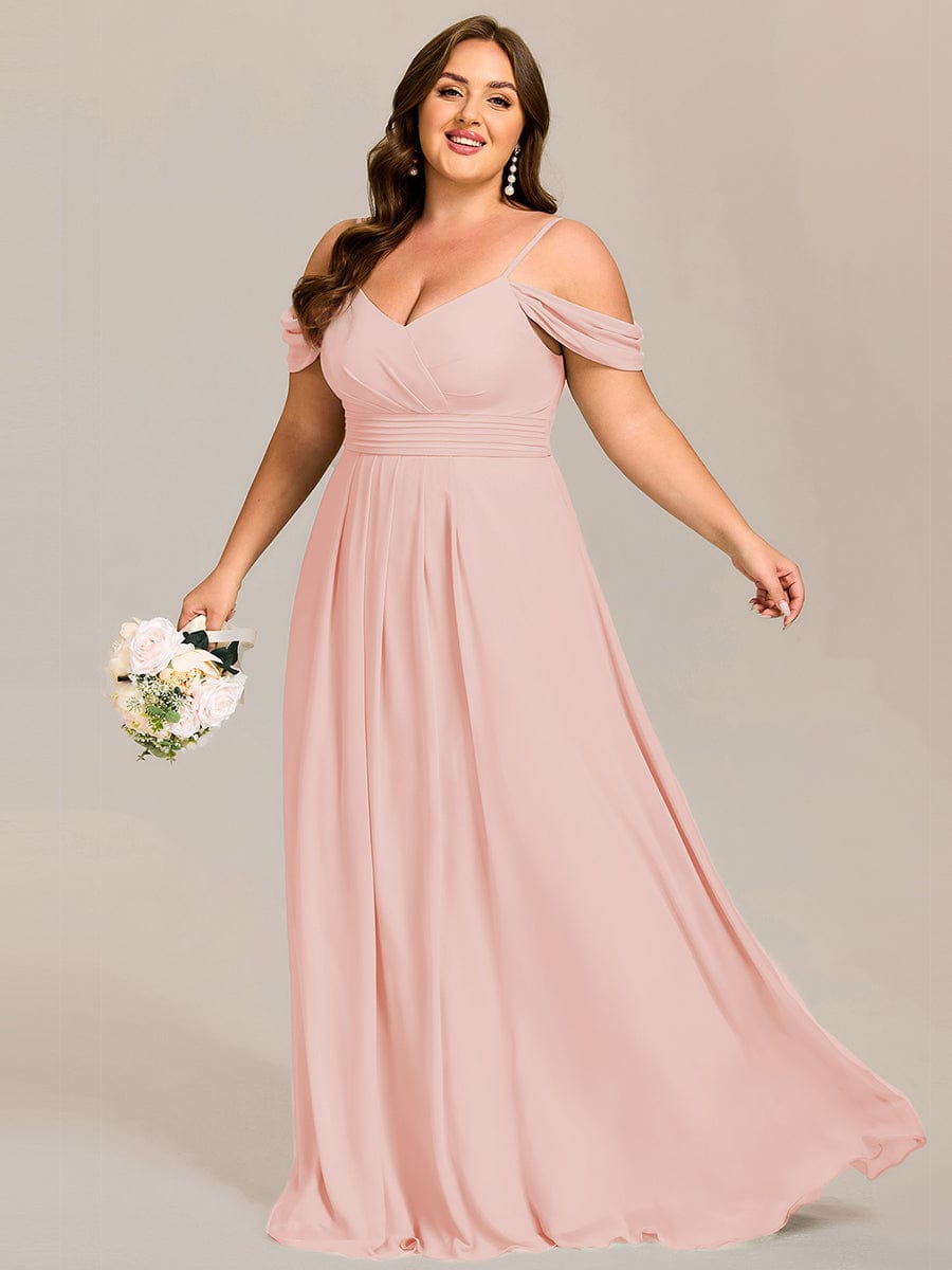 ever LIANNE|Spaghetti Strap V-Neck Pleated A-Line Bridesmaid Dress