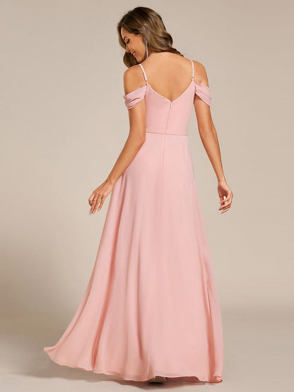 ever LIANNE|Spaghetti Strap V-Neck Pleated A-Line Bridesmaid Dress