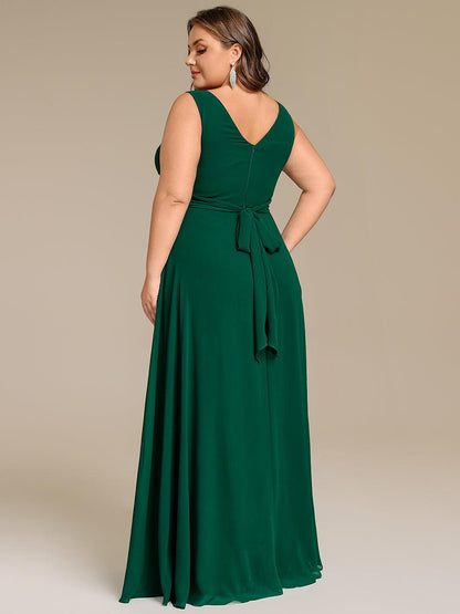 pretty SAUYER|Plus Size Strapless V-Neck A-Line Lace-Up Bridesmaid Dress