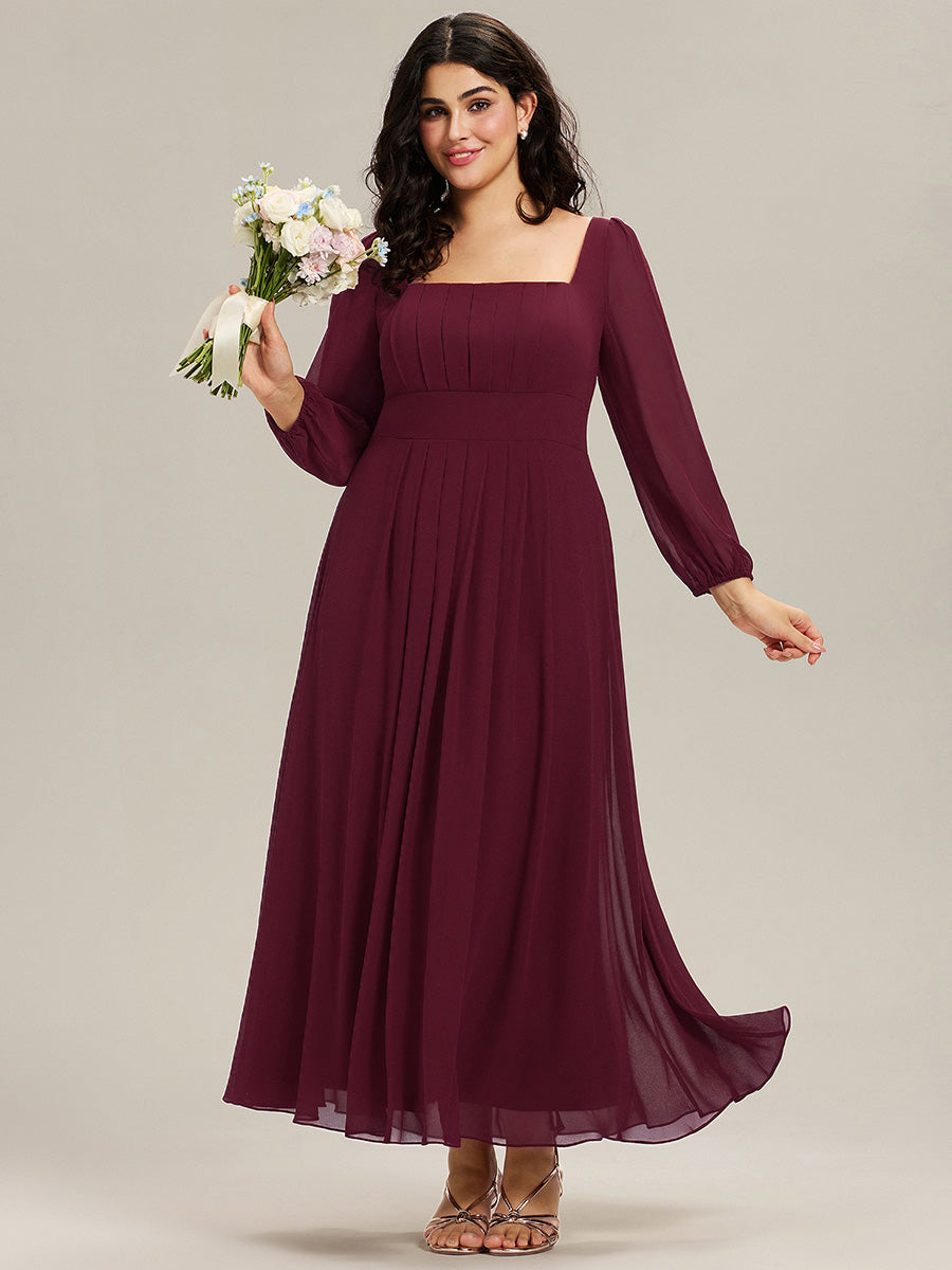 ever LYDIA|See-through Chiffon Lantern Sleeve Wedding Guest Dress