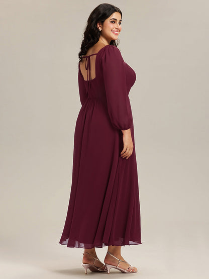 ever LYDIA|See-through Chiffon Lantern Sleeve Wedding Guest Dress