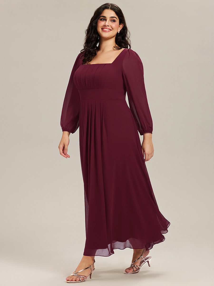 ever LYDIA|See-through Chiffon Lantern Sleeve Wedding Guest Dress