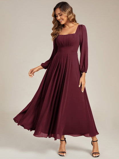 ever LYDIA|See-through Chiffon Lantern Sleeve Wedding Guest Dress