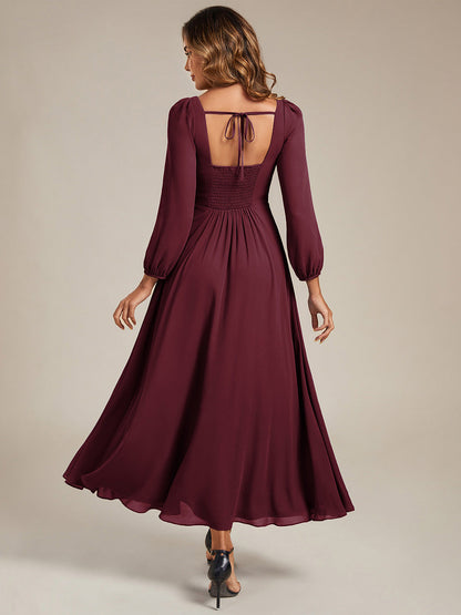 ever LYDIA|See-through Chiffon Lantern Sleeve Wedding Guest Dress