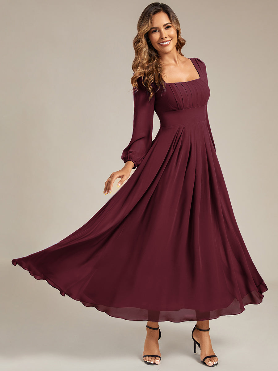 ever LYDIA|See-through Chiffon Lantern Sleeve Wedding Guest Dress