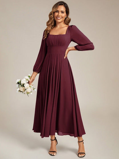 ever LYDIA|See-through Chiffon Lantern Sleeve Wedding Guest Dress