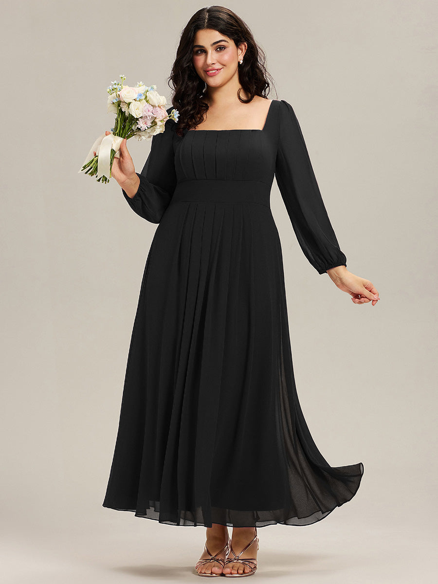 ever LYDIA|See-through Chiffon Lantern Sleeve Wedding Guest Dress