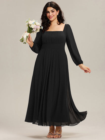 ever LYDIA|See-through Chiffon Lantern Sleeve Wedding Guest Dress