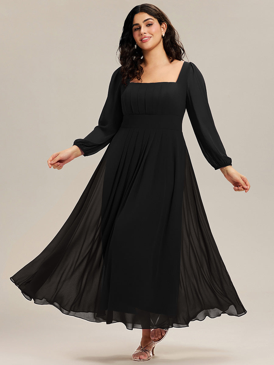 ever LYDIA|See-through Chiffon Lantern Sleeve Wedding Guest Dress
