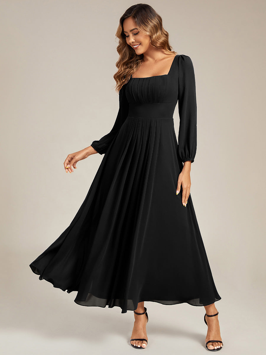 ever LYDIA|See-through Chiffon Lantern Sleeve Wedding Guest Dress