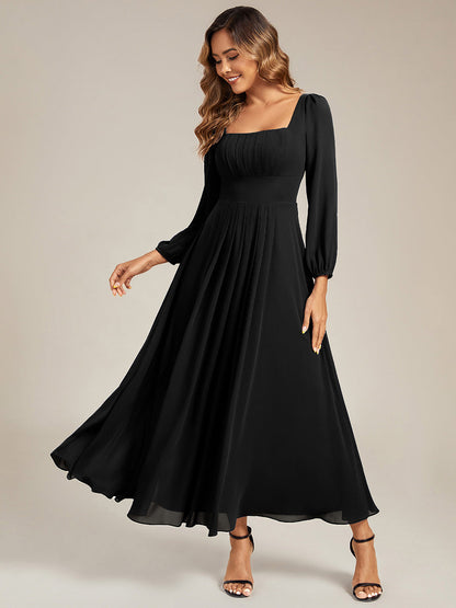 ever LYDIA|See-through Chiffon Lantern Sleeve Wedding Guest Dress