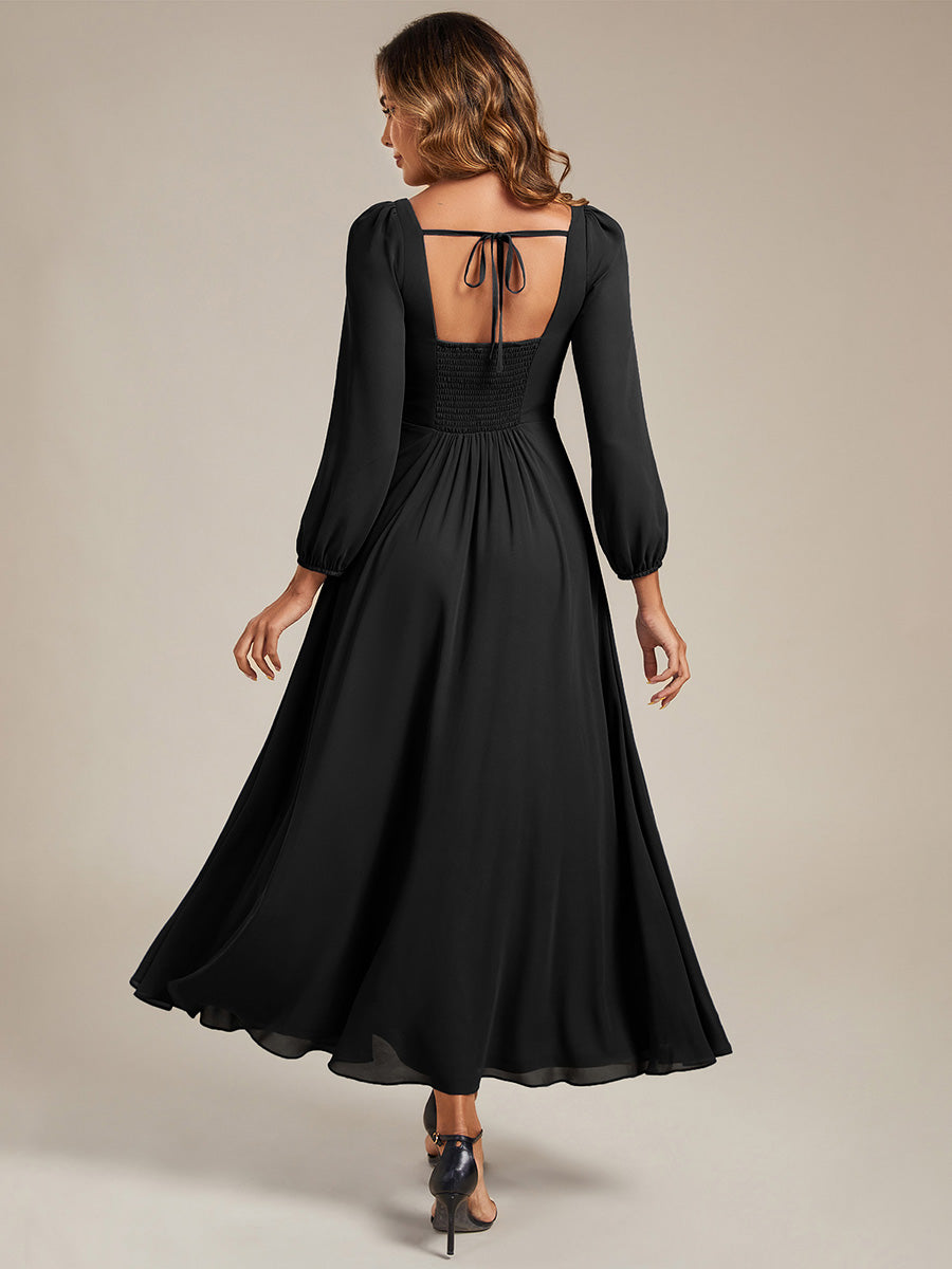 ever LYDIA|See-through Chiffon Lantern Sleeve Wedding Guest Dress